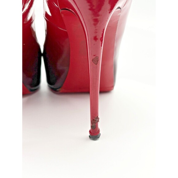 Christian Louboutin Red/Black Ombre Patent Leather Very Prive Pumps Sz EU 37 - Picture 10 of 14
